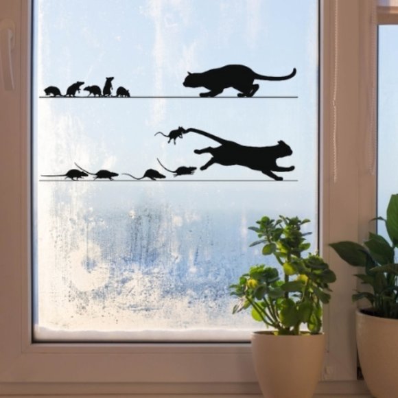 Rats Chasing Cat- Car stickers-Vinyl Decals-Cool-Funny Sticker-Laptop Sticker - Picture 1 of 1